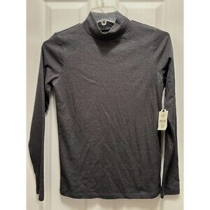 NEW TALL St John's Bay ST Small Mockneck charcoal Heather long sleeve top S NWT